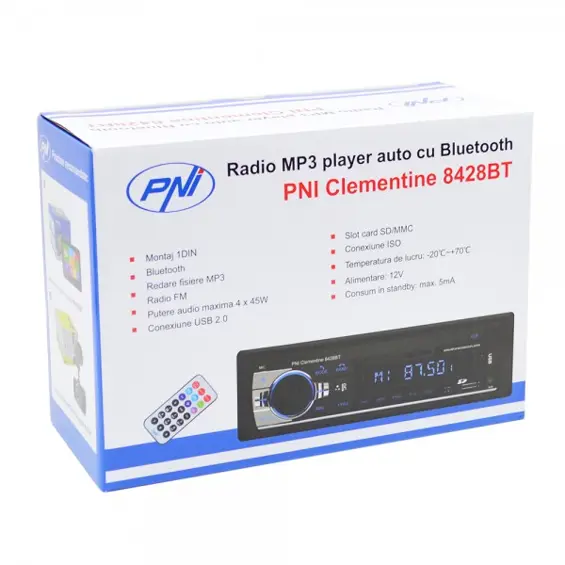PNI Clementine 8428BT 1DIN autoradio 4 × 45 W – Bluetooth, USB, SD, AUX