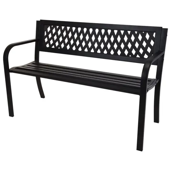 ProGarden Roma metalna vrtna klupa za dvije osobe 119 × 50 × 75 cm – crna