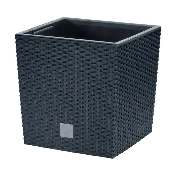 Prosperplast Rato Low DRTS225L-S433 tegla za cvijeće s umetkom 9,8 L, 22,3 × 22,3 × 22,8 cm – antracit