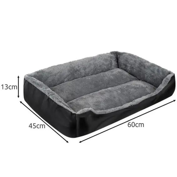 Purlov Krevet za Pse L – Perivi Ležaj za Pse i Mačke 65 × 50 cm Sivo-Crni