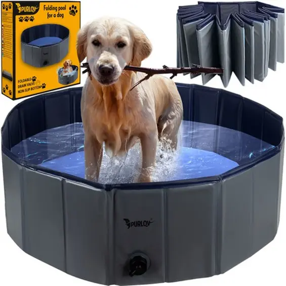 PURLOV sklopivi bazen za pse 100 x 30 cm – bazen za kućne ljubimce, 230 L