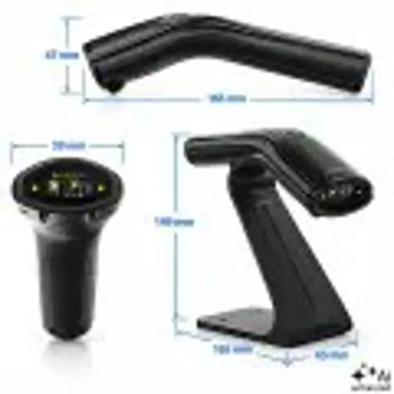 Qoltec 52750 – Žični čitač barkodova 1D/2D i QR kodova s postoljem, USB, crni