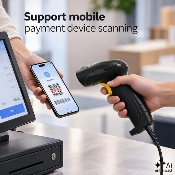 Qoltec 52753 – Bežični čitač barkodova 1D/2D i QR kodova s bazom za punjenje, USB, Bluetooth