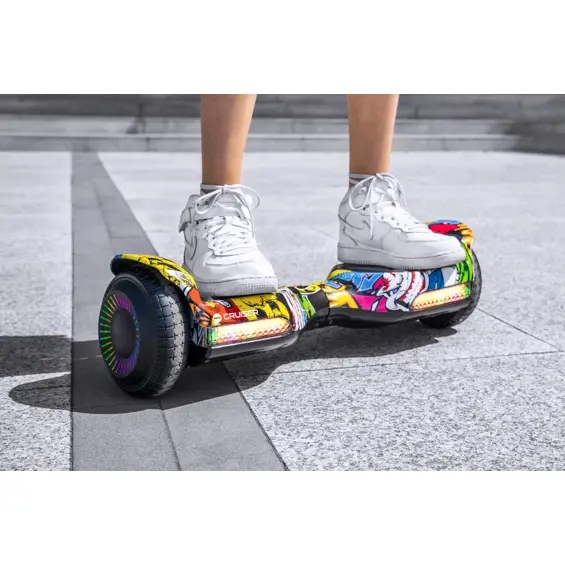REBEL Cruiser Joy ZAB0013 – Električni hoverboard 6,5", 240 W, do 10 km/h, domet 8 km, LED osvjetljenje, šareni