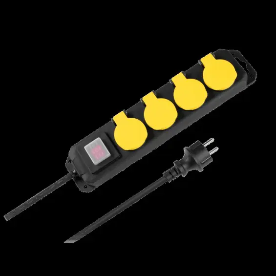 Rebel URZ3630 produžni kabel s 4 utičnice, prekidačem, 3 m, IP44, 3680 W