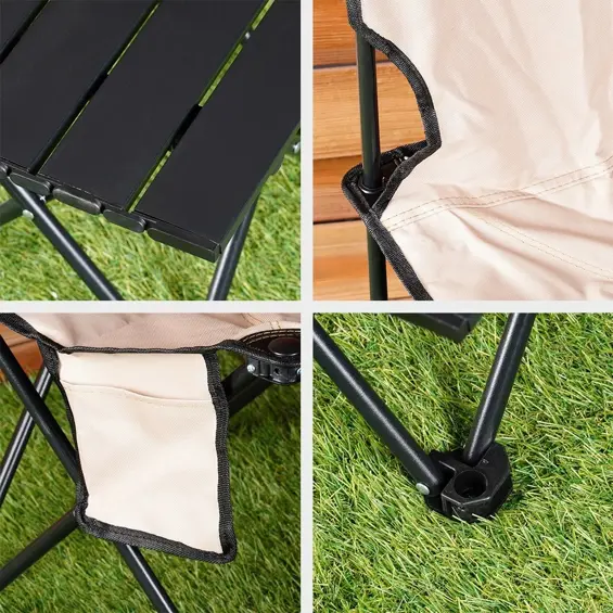 RedCliffs sklopivi camping set – 2 stolice + stol + torba, bež