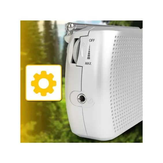 Retoo ER1070 prijenosni radio FM/AM/SW – 2,5" zvučnik, teleskopska antena, 3,5 mm priključak, srebrni
