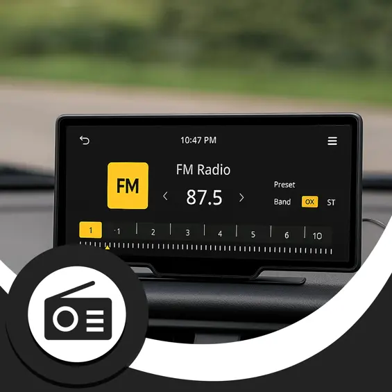 RETOO ER1078 1-DIN autoradio 10,26", Wireless Apple CarPlay i Android Auto, Bluetooth, Wi-Fi + 2 kamere
