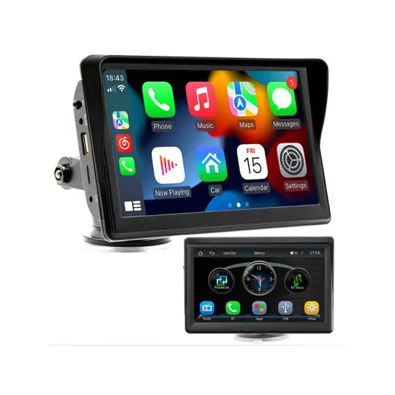 Retoo ER1081 Auto Multimedijska Stanica – 7" Touch, Apple CarPlay, Android Auto, Bluetooth + HD Kamera za Vožnju Unatrag
