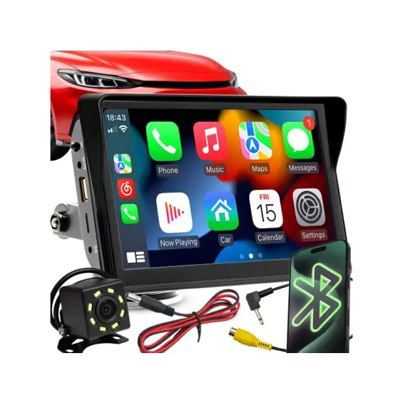 Retoo ER1081 Auto Multimedijska Stanica – 7" Touch, Apple CarPlay, Android Auto, Bluetooth + HD Kamera za Vožnju Unatrag