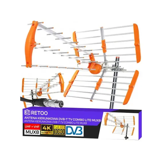Retoo ER1240 vanjska usmjerena DVB-T2 antena VHF/UHF s LTE filtrom, do 80 km