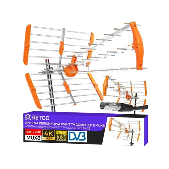 Retoo ER1240 vanjska usmjerena DVB-T2 antena VHF/UHF s LTE filtrom, do 80 km