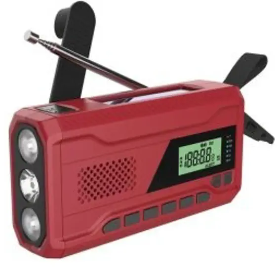 Retoo ER1283 prijenosni radio s dinamo ručicom, solarnim panelom, LED svjetiljkom i powerbankom
