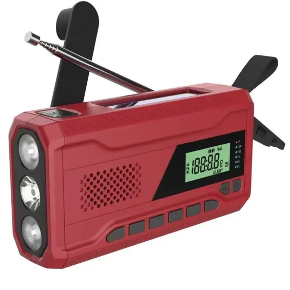 Retoo ER1283 prijenosni radio s dinamo ručicom, solarnim panelom, LED svjetiljkom i powerbankom