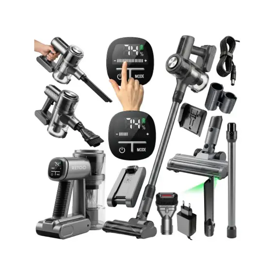 Retoo ER1285 Bežični Vertikalni Usisavač 3 u 1 – 22,2 V, Li-Ion Baterija, Električna Četka