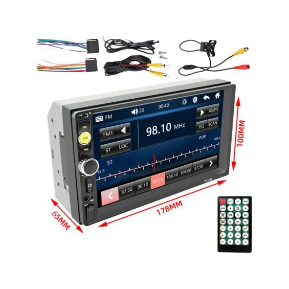 Retoo M010-2DIN Auto Radio sa 7" Dodirnim Zaslonom – Bluetooth, USB, Kamera za Vožnju Unatrag