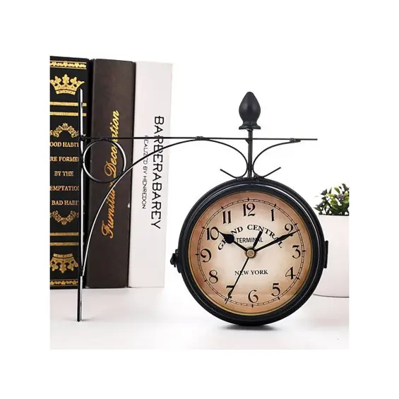 Retoo O640 dvostrani zidni retro sat Grand Central 24 cm