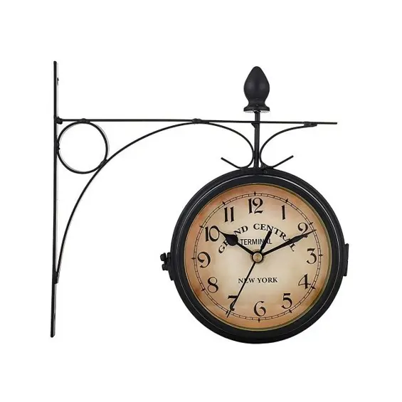 Retoo O640 dvostrani zidni retro sat Grand Central 24 cm
