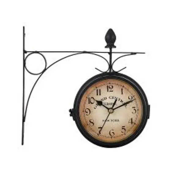 Retoo O640 dvostrani zidni retro sat Grand Central 24 cm