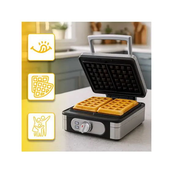 Retoo -OR1330 Aparat za Vafle – 1400 W, XXL Aparat za 2 Vafla s Podesivom Temperaturom
