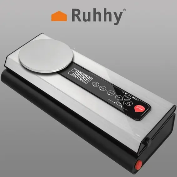 Ruhhy 22533 vakuumski aparat za pakiranje hrane 120 W s digitalnom vagom, -80 kPa, 30 cm + set folija