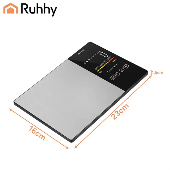 Ruhhy 24632 digitalna kuhinjska vaga s Bluetoothom, do 5 kg, preciznost 1 g – crna