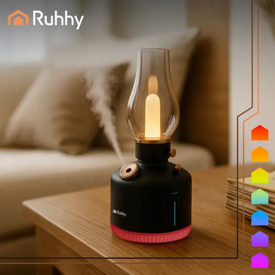 RUHHY Aive Retro ovlaživač zraka, aroma difuzor i RGB noćna lampica
