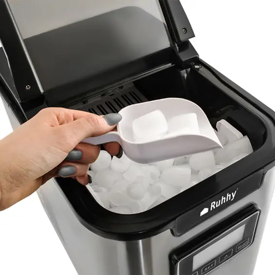 Ruhhy K5536 aparat za izradu leda 120 W, 2,2 L, 12 kg/24 h, 3 veličine kockica – inox