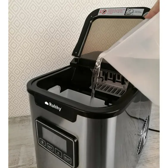 Ruhhy K5536 aparat za izradu leda 120 W, 2,2 L, 12 kg/24 h, 3 veličine kockica – inox