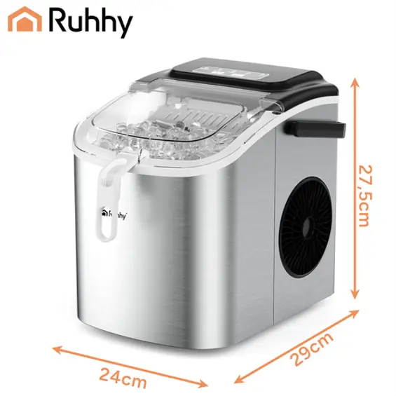 RUHHY ledomat 1,2 L | Aparat za led 12 kg/24 h s 2 veličine kockica
