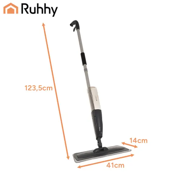 RUHHY mop s raspršivačem 600 ml – plosnati mikrofiber mop za brzo čišćenje