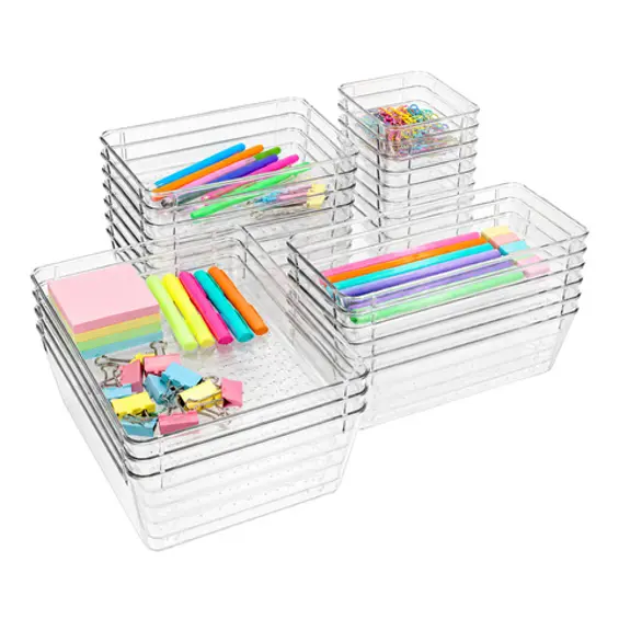 Ruhhy Organizatori za Ladice – Set od 25 Prozirnih Kutija, Modularni PET Organizator