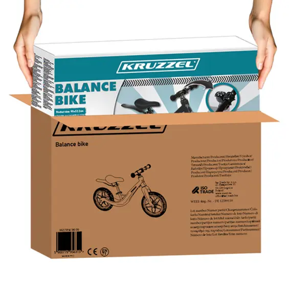 RUZZEL dječji balans bicikl 12" – lagani bicikl bez pedala za djecu 2+