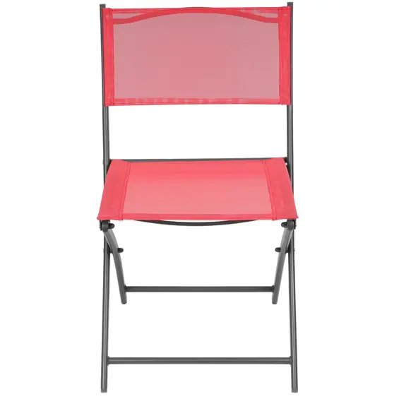 SASKA GARDEN 1056074 balkonski vrtni set – okrugli stol + 2 sklopive stolice, crveni