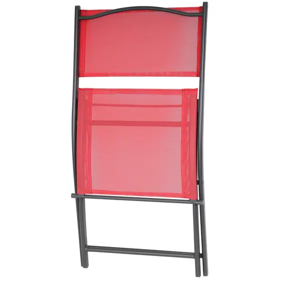 SASKA GARDEN 1056074 balkonski vrtni set – okrugli stol + 2 sklopive stolice, crveni