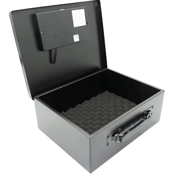 SASKA GARDEN 1068756 elektronički sef s digitalnom bravom – PIN kod i ključ, čelični, 32,4 × 25,5 × 12,7 cm