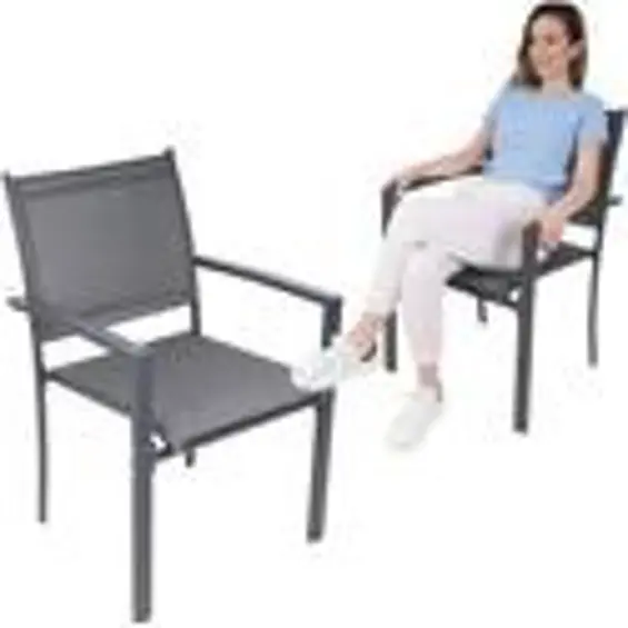 Saska Garden set od 2 vrtne stolice Textilene 57 × 57 × 88 cm – sive