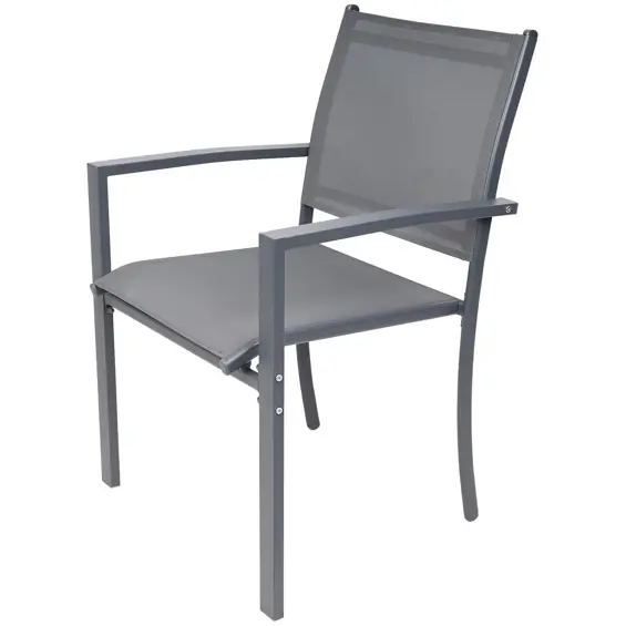 Saska Garden set od 2 vrtne stolice Textilene 57 × 57 × 88 cm – sive