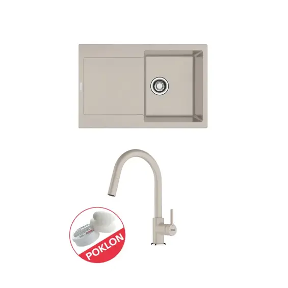 Set Franke MRG611 sahara 114.0066.567 + Lina J-D VT sahara 115.0626.082 + pasta