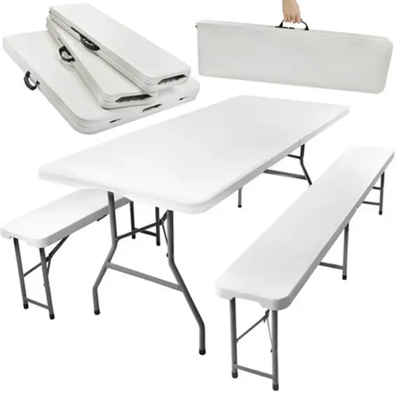 Sklopivi vrtni stol s 2 klupe 180 cm – Gardlov catering set za 6 osoba