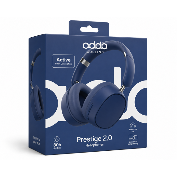 Slušalice Adda Collins HP-002-NB, Prestige, naglavne, Bluetooth 5.3, tamno plava