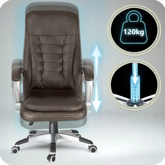 Sofotel 322-Uredska stolica tamno smeđa – ergonomska okretna stolica do 120 kg