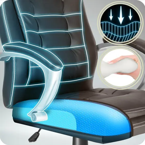 Sofotel 322-Uredska stolica tamno smeđa – ergonomska okretna stolica do 120 kg