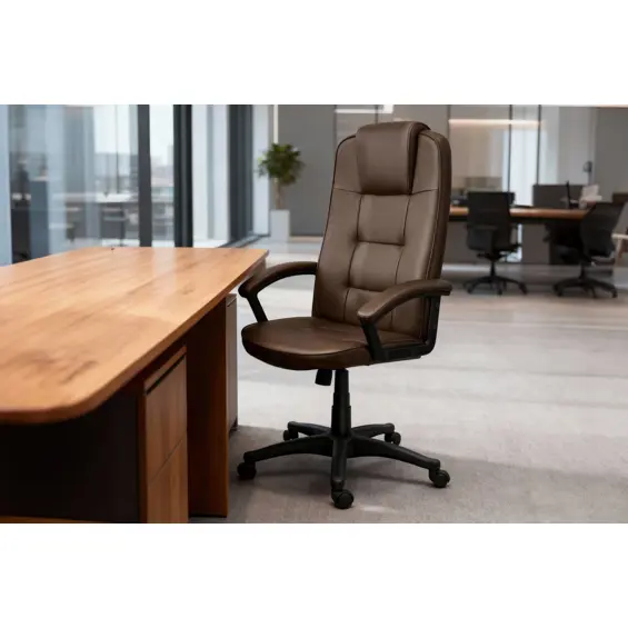 Sofotel 402C-DARK-BROWN ergonomska uredska stolica od eko kože – tamnosmeđa