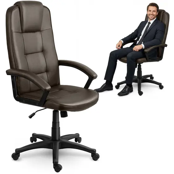 Sofotel 402C-DARK-BROWN ergonomska uredska stolica od eko kože – tamnosmeđa