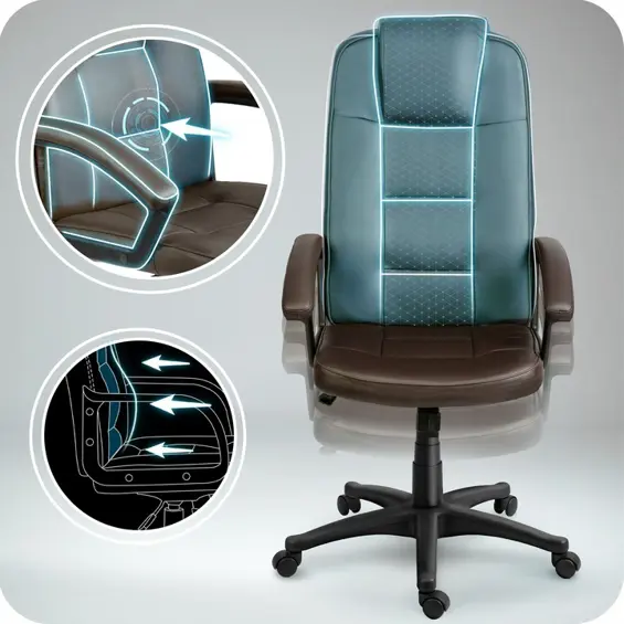 Sofotel 402C-DARK-BROWN ergonomska uredska stolica od eko kože – tamnosmeđa