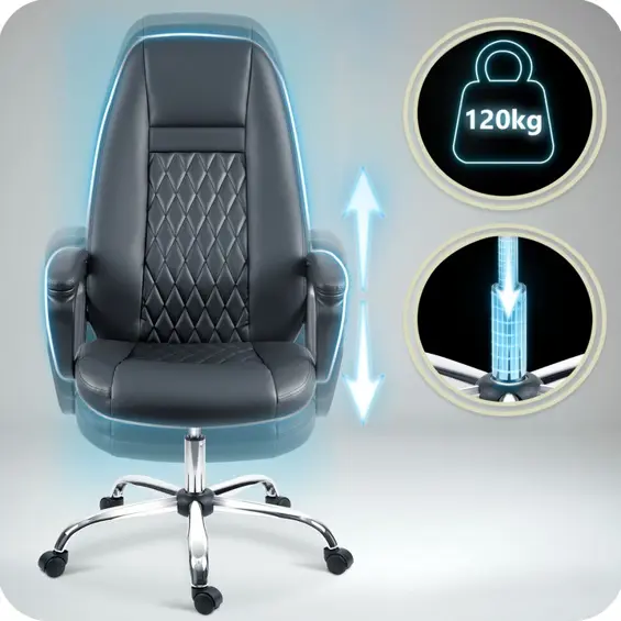 Sofotel 702-BLACK ergonomska uredska stolica od eko kože – crna