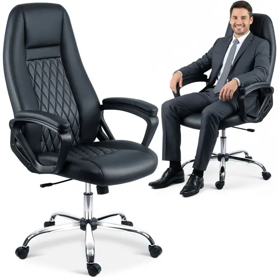 Sofotel 702-BLACK ergonomska uredska stolica od eko kože – crna