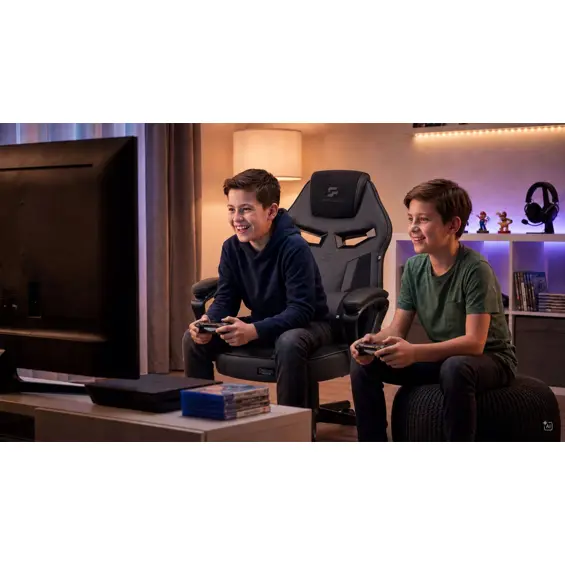 SOFOTEL Furon 242800 – Ergonomska gaming stolica s funkcijom ljuljanja, podesivom visinom, lumbalnim jastukom, nosivost 120 kg, crna