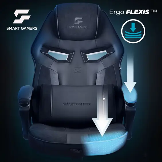 SOFOTEL Furon 242800 – Ergonomska gaming stolica s funkcijom ljuljanja, podesivom visinom, lumbalnim jastukom, nosivost 120 kg, crna